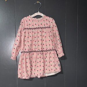 Pink Floral Long Sleeve Dress